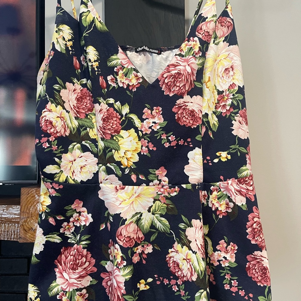 Charlotte Russe Floral Camisole - Black, Pink, Yellow